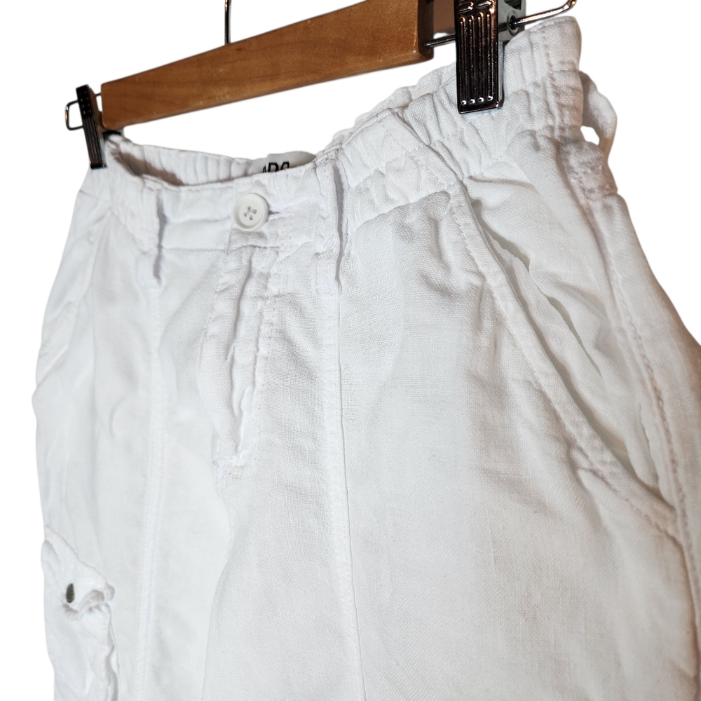 BDG White Linen Multi Pocket Cargo Pants Slouchy Baggy Indie Boho Grunge XXS - Picture 8 of 16